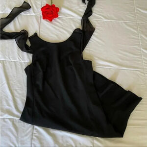 Karl Lagerfeld black ruffle chiffon midi dress